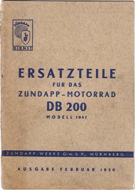 Original Ersatzteilliste Typ DB 200